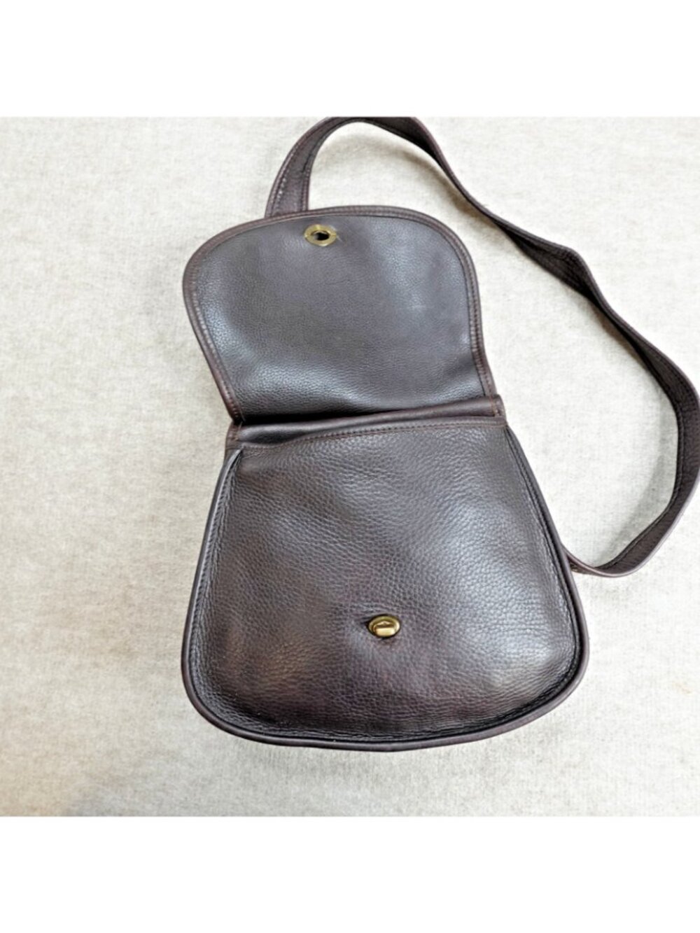 Coach Bag Brown Leather Suede Satchel Adjustable 9014 Vintage Glove Tanned - Picture 7 of 16